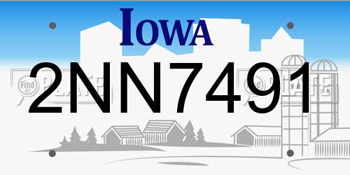 2NN7491 Iowa License Plate