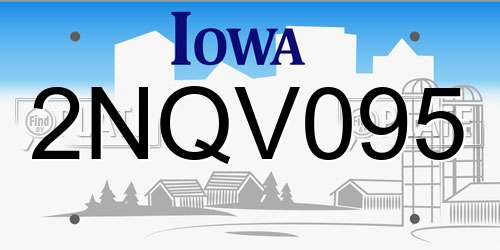2NQV095 Iowa License Plate