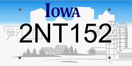 2NT152 Iowa License Plate