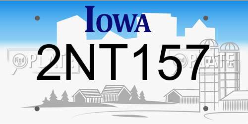 2NT157 Iowa License Plate