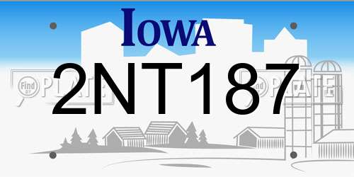 2NT187 Iowa License Plate