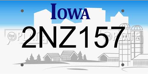 2NZ157 Iowa License Plate