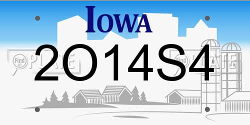 2O14S4 Iowa License Plate