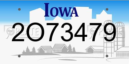 2O73479 Iowa License Plate