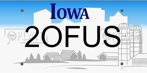 2OFUS Iowa License Plate