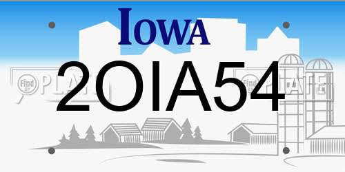 2OIA54 Iowa License Plate