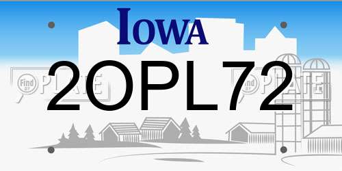 2OPL72 Iowa License Plate