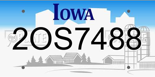 2OS7488 Iowa License Plate