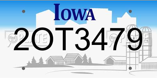 2OT3479 Iowa License Plate
