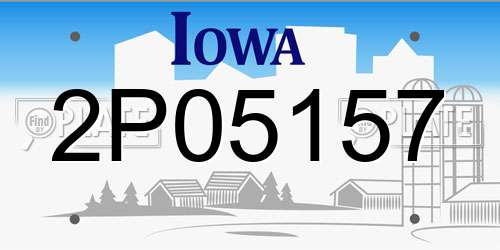 2P05157 Iowa License Plate