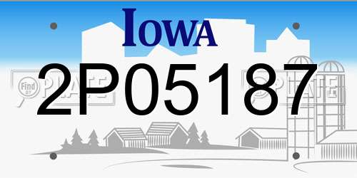 2P05187 Iowa License Plate