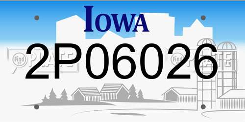 2P06026 Iowa License Plate
