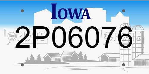 2P06076 Iowa License Plate