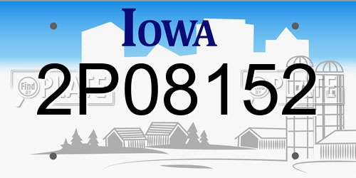 2P08152 Iowa License Plate
