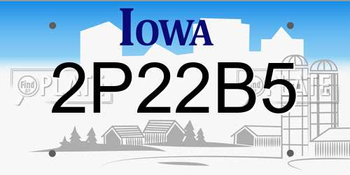 2P22B5 Iowa License Plate