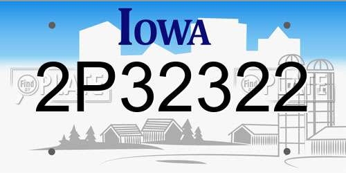 2P32322 Iowa License Plate