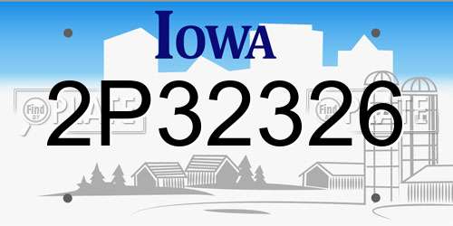2P32326 Iowa License Plate