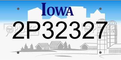 2P32327 Iowa License Plate