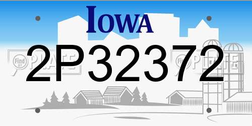 2P32372 Iowa License Plate