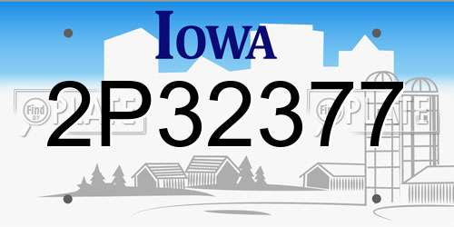 2P32377 Iowa License Plate