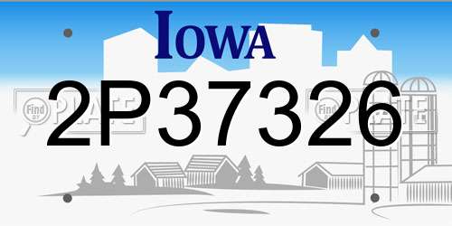 2P37326 Iowa License Plate