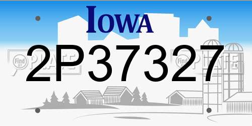 2P37327 Iowa License Plate