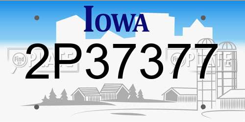 2P37377 Iowa License Plate