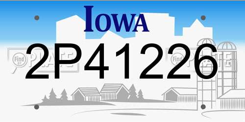 2P41226 Iowa License Plate
