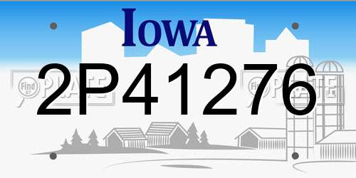 2P41276 Iowa License Plate