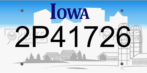 2P41726 Iowa License Plate