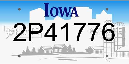 2P41776 Iowa License Plate