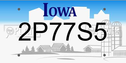2P77S5 Iowa License Plate