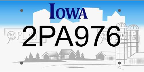 2PA976 Iowa License Plate