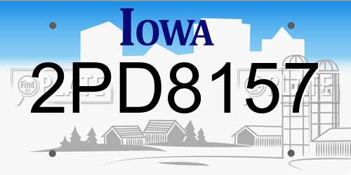 2PD8157 Iowa License Plate