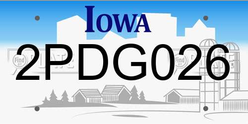 2PDG026 Iowa License Plate