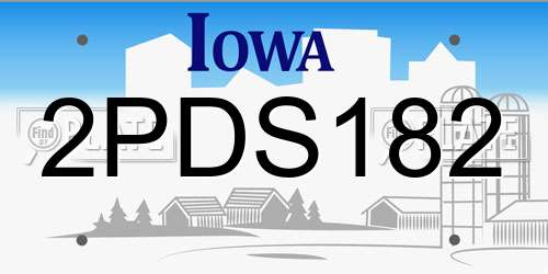 2PDS182 Iowa License Plate
