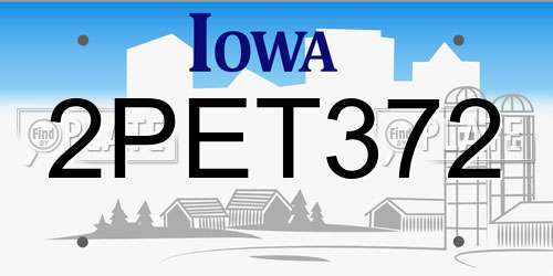 2PET372 Iowa License Plate