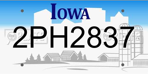 2PH2837 Iowa License Plate
