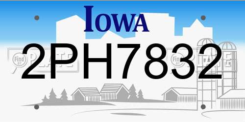 2PH7832 Iowa License Plate