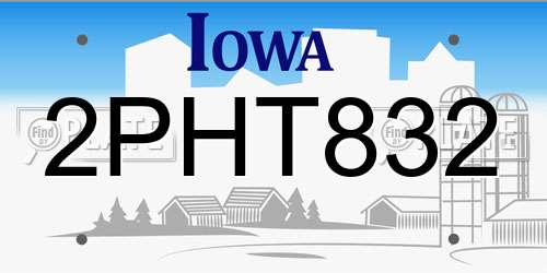 2PHT832 Iowa License Plate