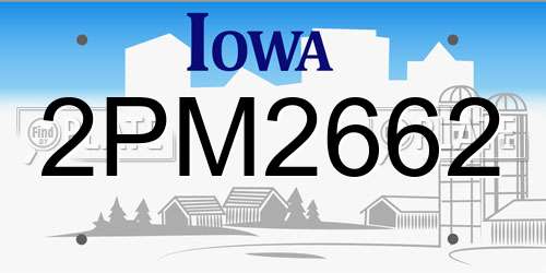 2PM2662 Iowa License Plate