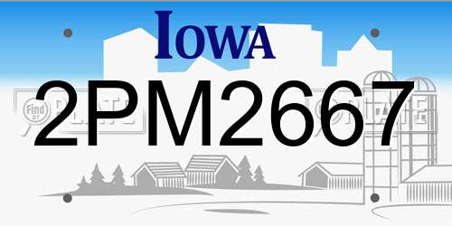 2PM2667 Iowa License Plate