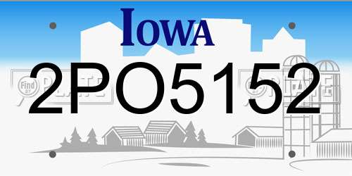 2PO5152 Iowa License Plate