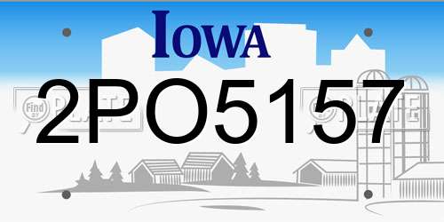 2PO5157 Iowa License Plate