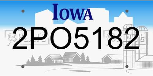2PO5182 Iowa License Plate