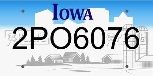 2PO6076 Iowa License Plate