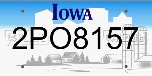 2PO8157 Iowa License Plate