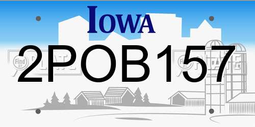 2POB157 Iowa License Plate