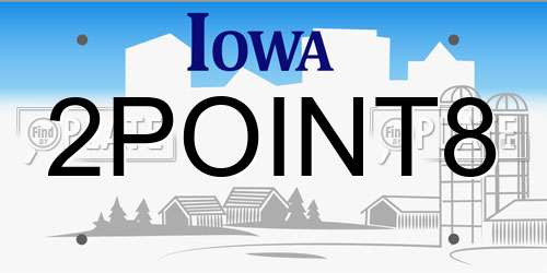 2POINT8 Iowa License Plate