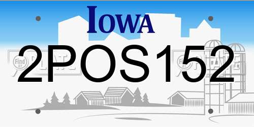 2POS152 Iowa License Plate